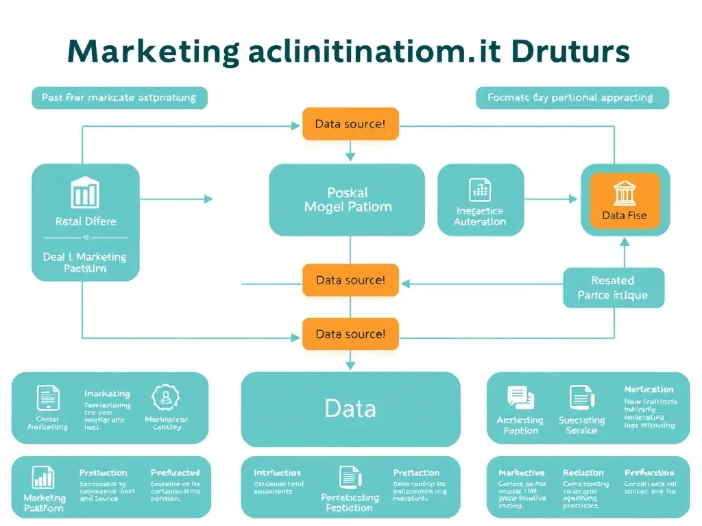 A detailed diagram illustrating the flow of data and interactions within a marketing automation system, highlighting key integration points and potential bottlenecks.