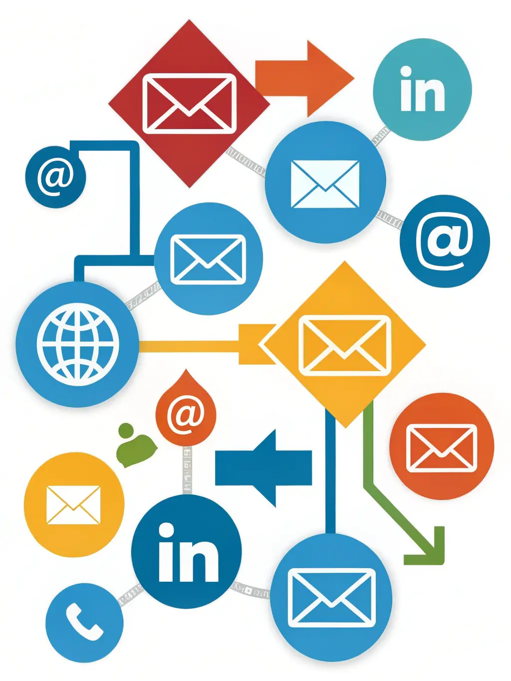A dynamic image depicting outbound marketing, featuring targeted email campaigns and personalized outreach to key decision-makers.