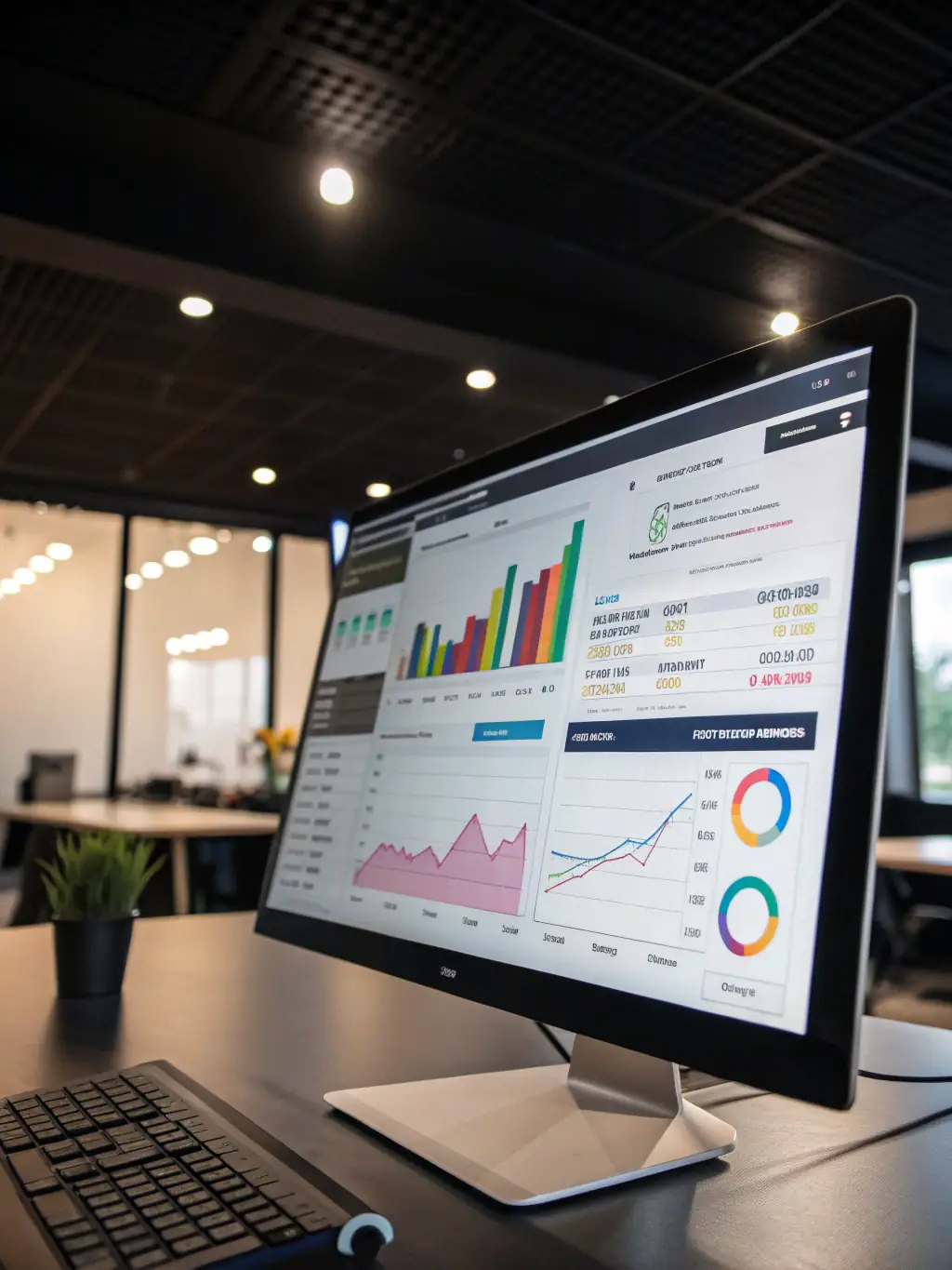 A professional B2B lead generation campaign dashboard showcasing key metrics like leads generated, conversion rates, and cost per lead, emphasizing data-driven results.