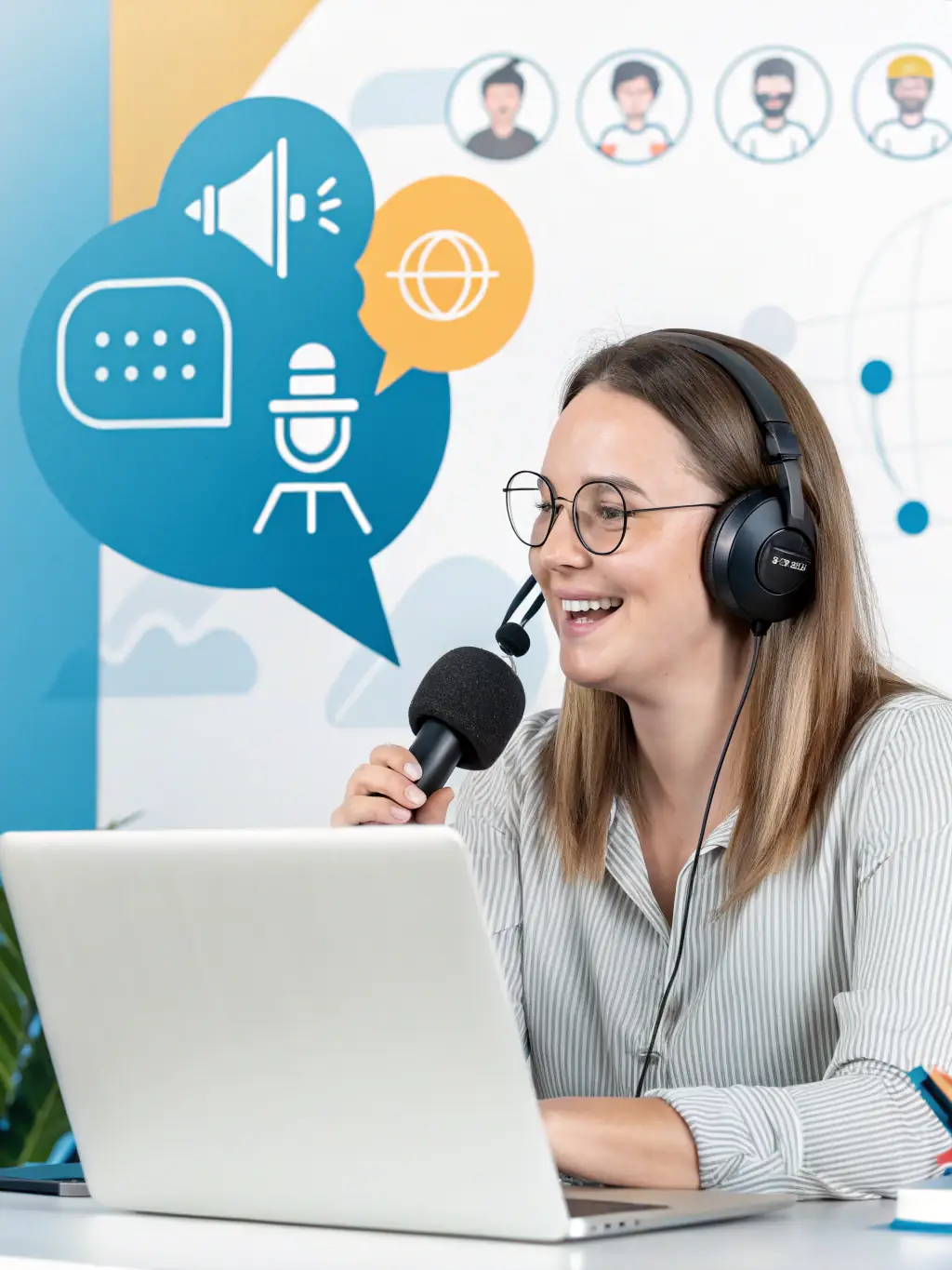 A professional image showcasing a webinar setup, with engaging speakers and interactive elements to capture audience attention.