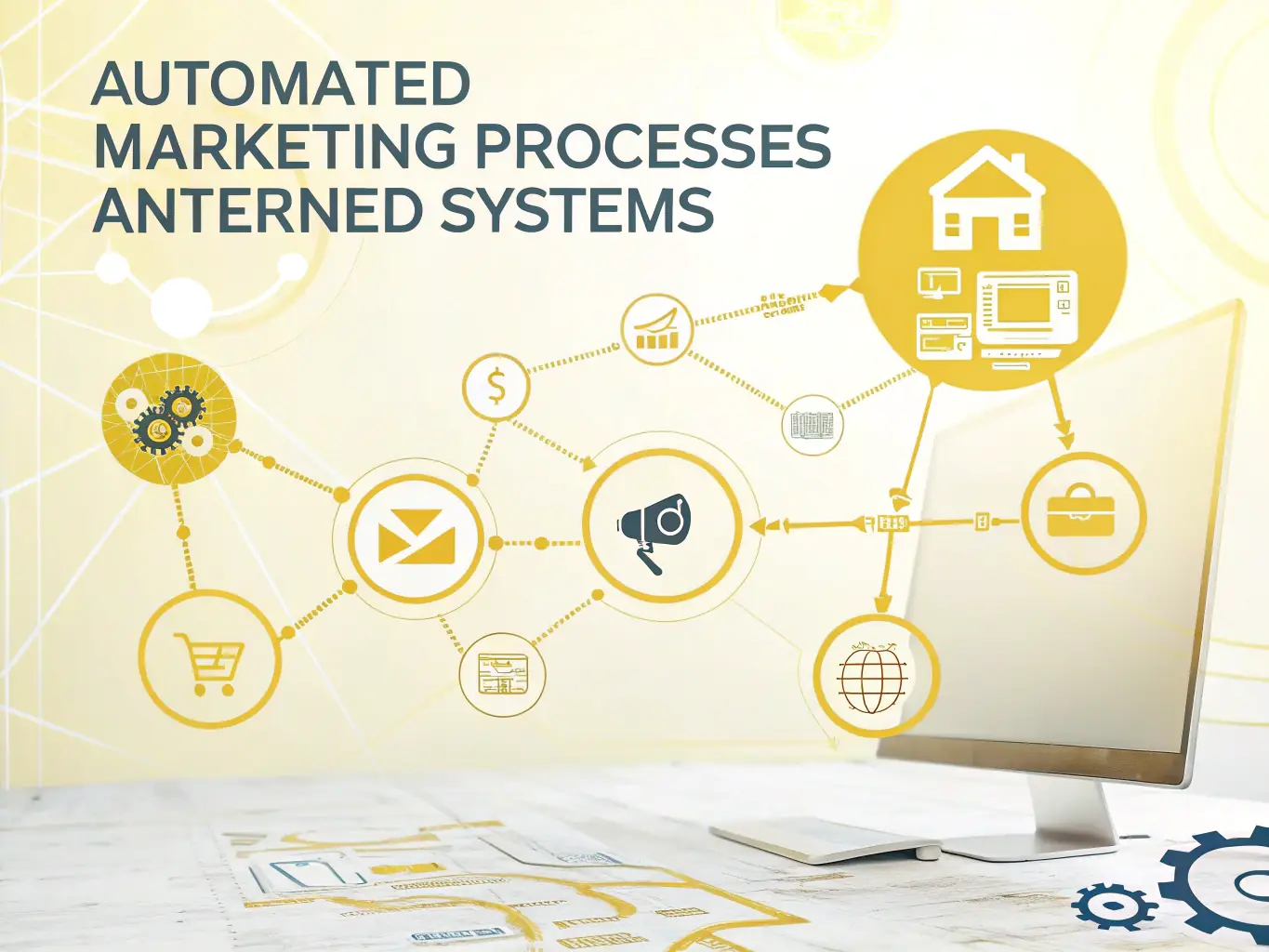 A digital artwork illustrating a network of interconnected accounts, representing account-based marketing strategies focused on key manufacturing clients. The image conveys personalized outreach and strategic partnerships.