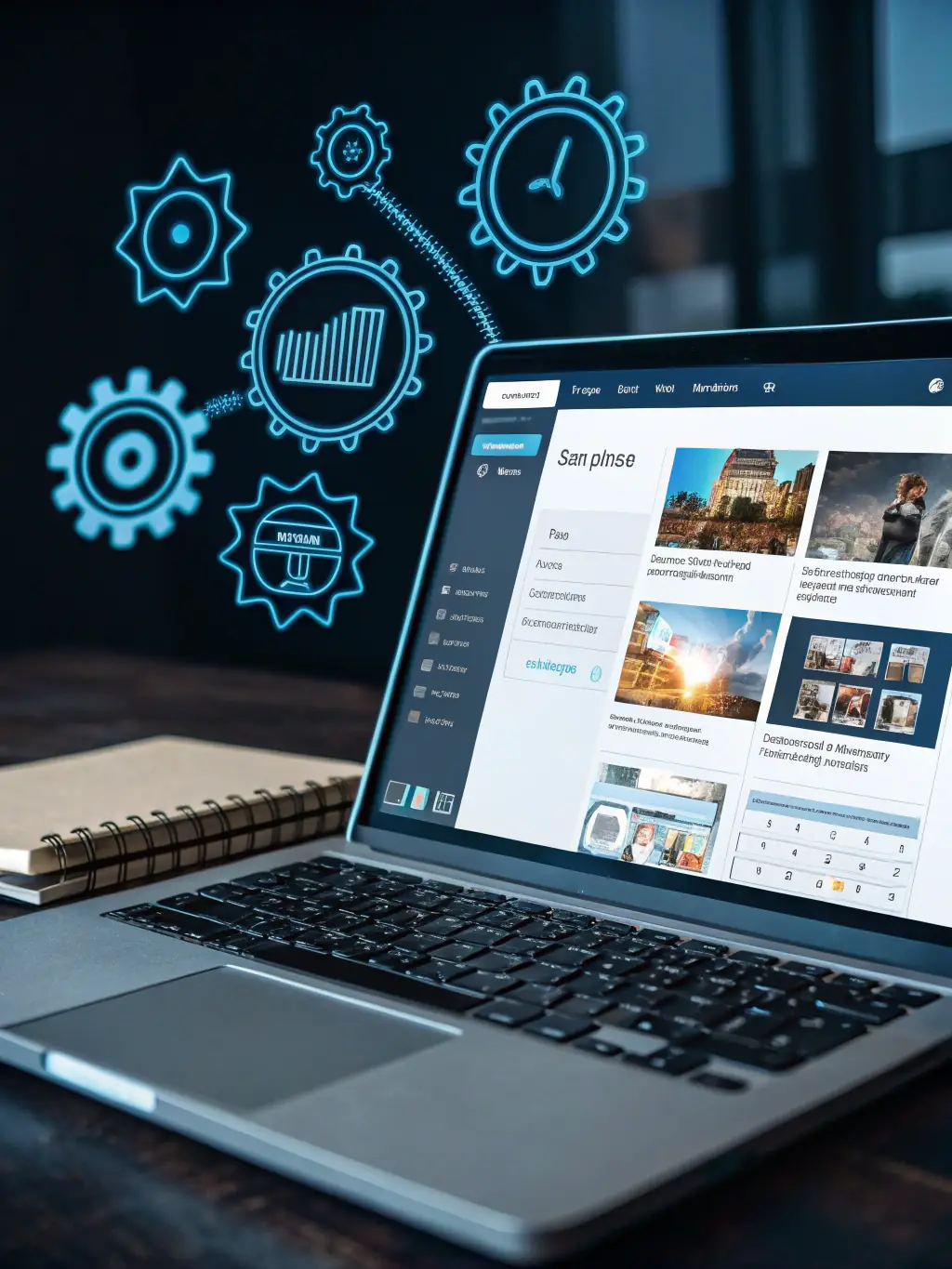 A flowchart illustrating the content creation process, from ideation to publication, representing content strategy.