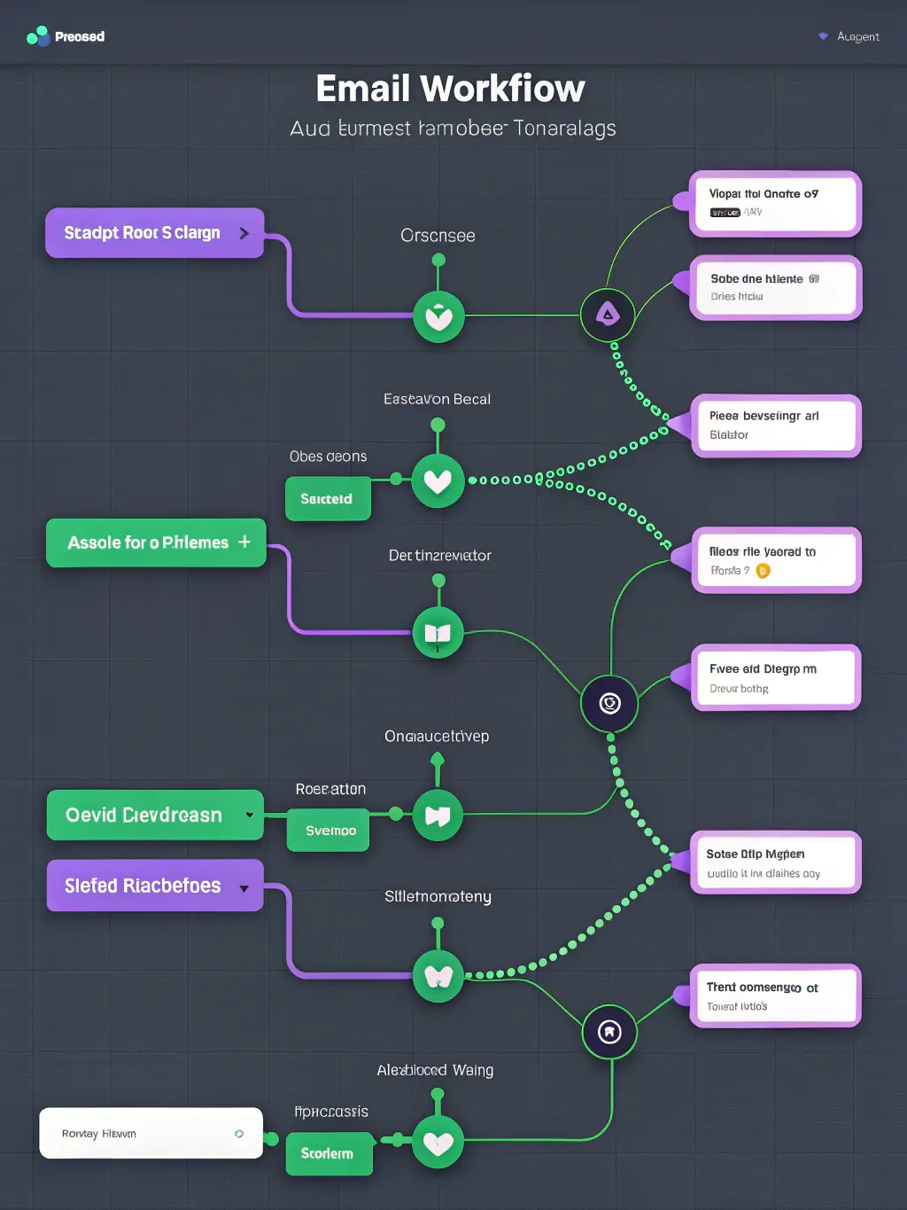A visual representation of an email automation workflow, demonstrating how automated emails are triggered based on user behavior and engagement, emphasizing the efficiency of automation.