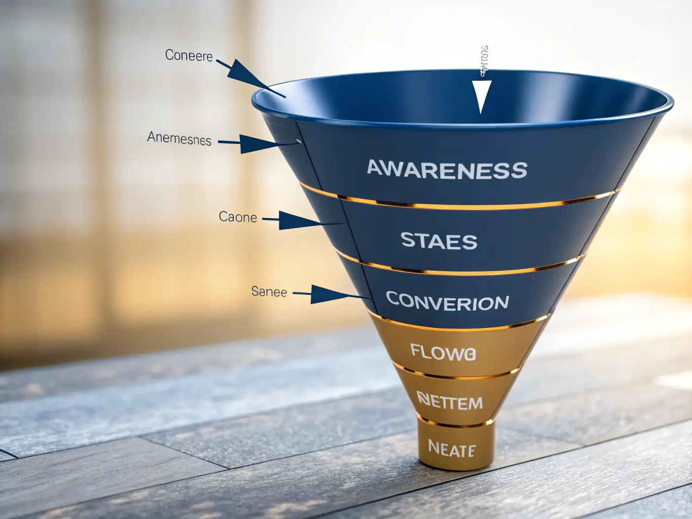 A stylized icon representing a funnel with leads flowing through it, symbolizing demand generation in the telecommunications industry. The background subtly features network diagrams.