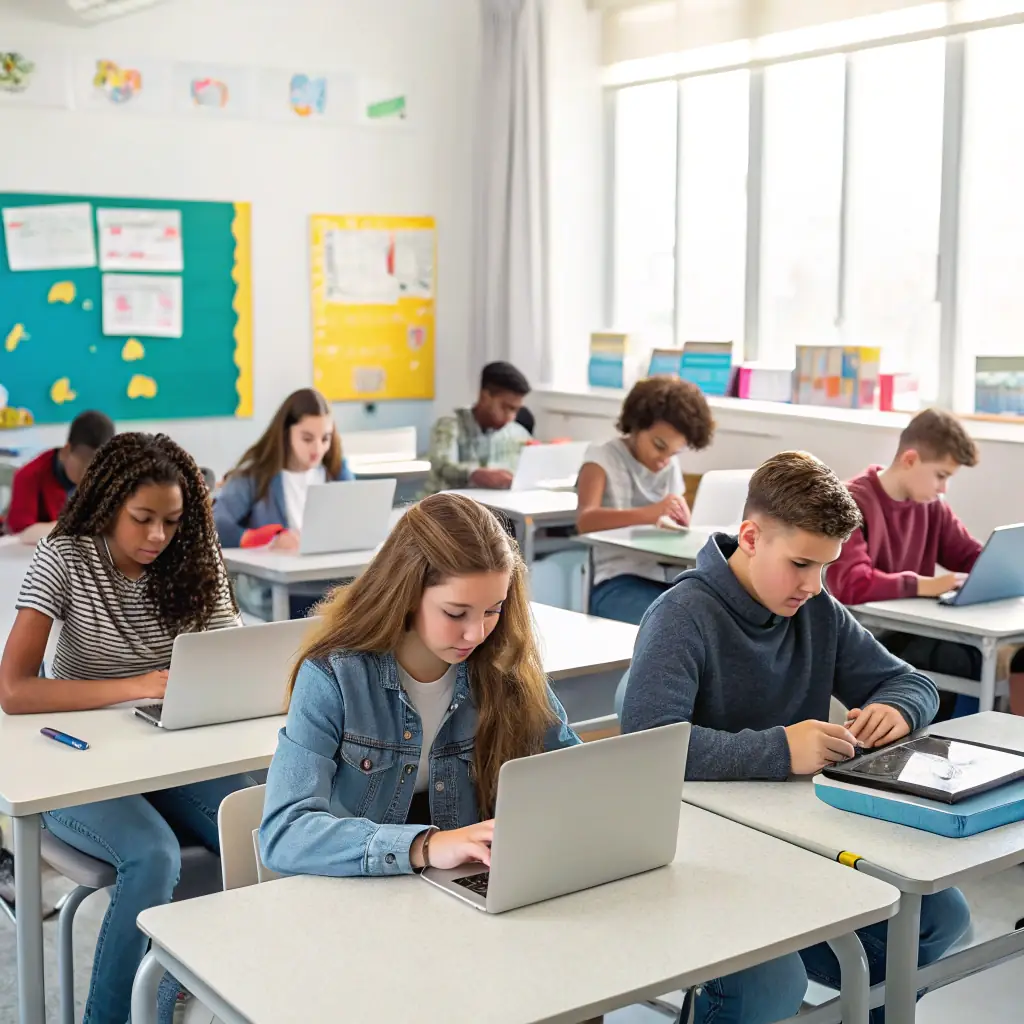 A group of students in a classroom representing Education industry.