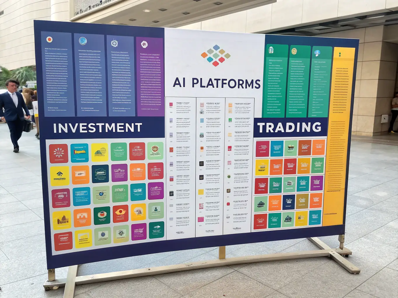 A digital illustration depicting the evaluation of various AI tools and platforms, with a focus on comparing features, pricing, and integration capabilities.