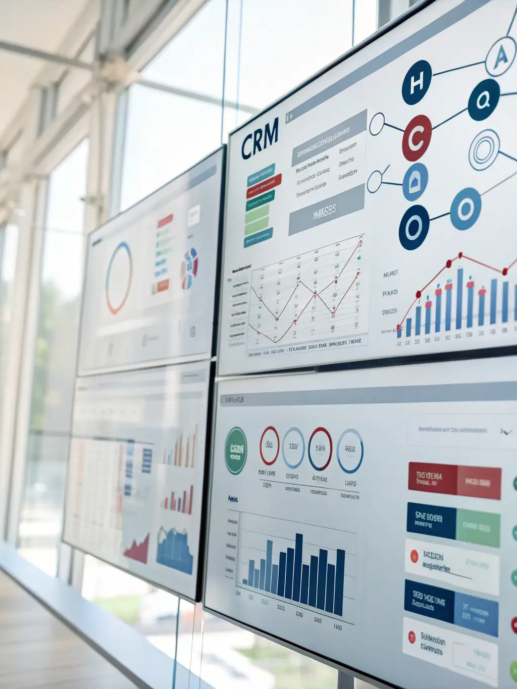 A clean, modern icon representing CRM integration, such as Salesforce or HubSpot, with data flowing seamlessly between systems, used in the context of GTM Stack's omnichannel marketing service.