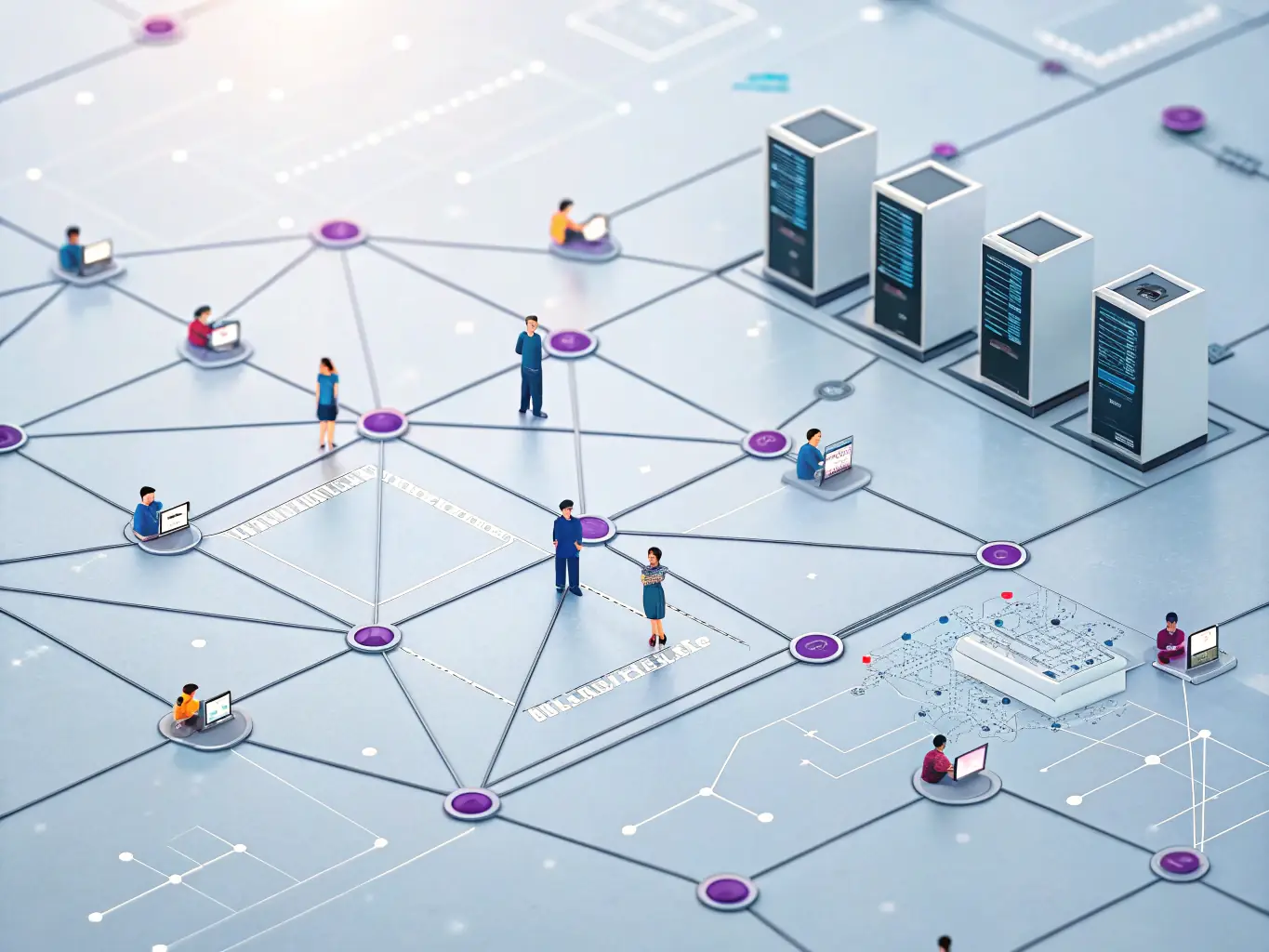 Abstract illustration representing strategic planning, with interconnected nodes and pathways symbolizing a comprehensive approach to go-to-market strategy.