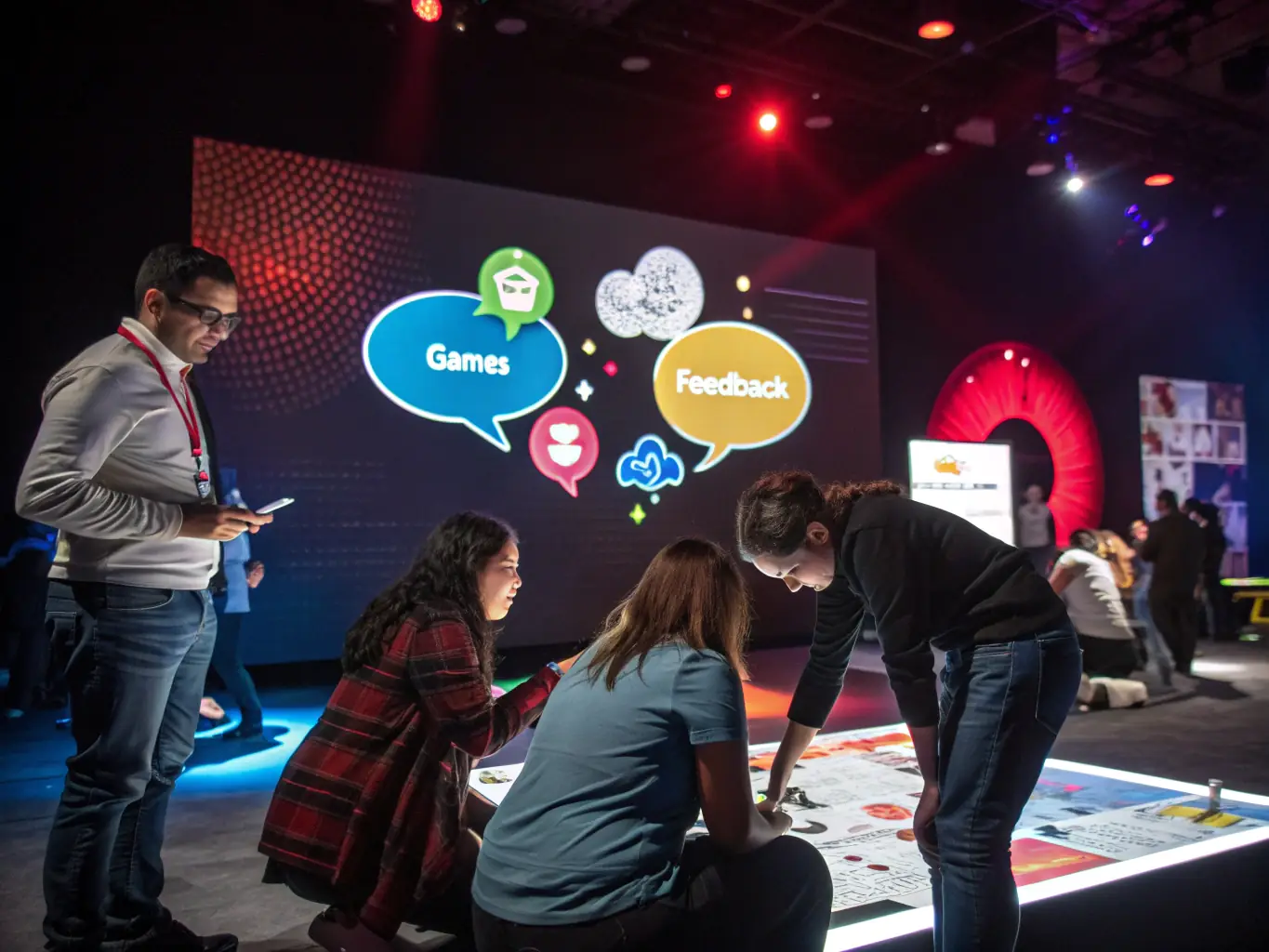 An image depicting a vibrant online community, with users interacting, sharing ideas, and participating in discussions, symbolizing customer engagement and fostering a sense of belonging.