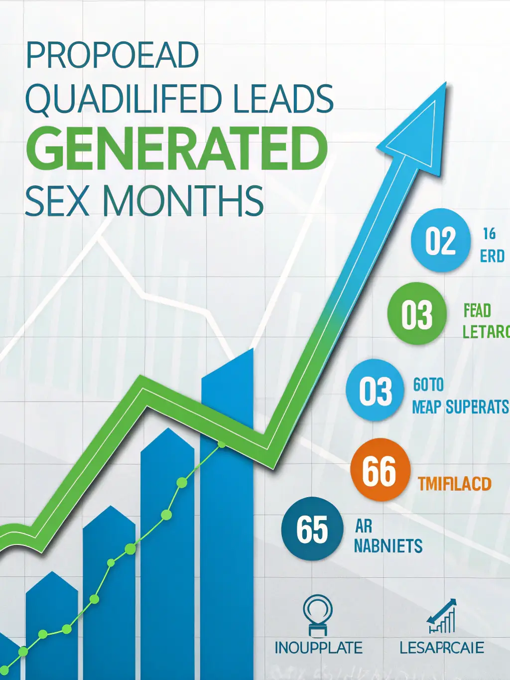 A stylized bar graph showing a 300% increase in lead generation for a B2B SaaS client after implementing GTM Stack's marketing strategy, set against a teal background.