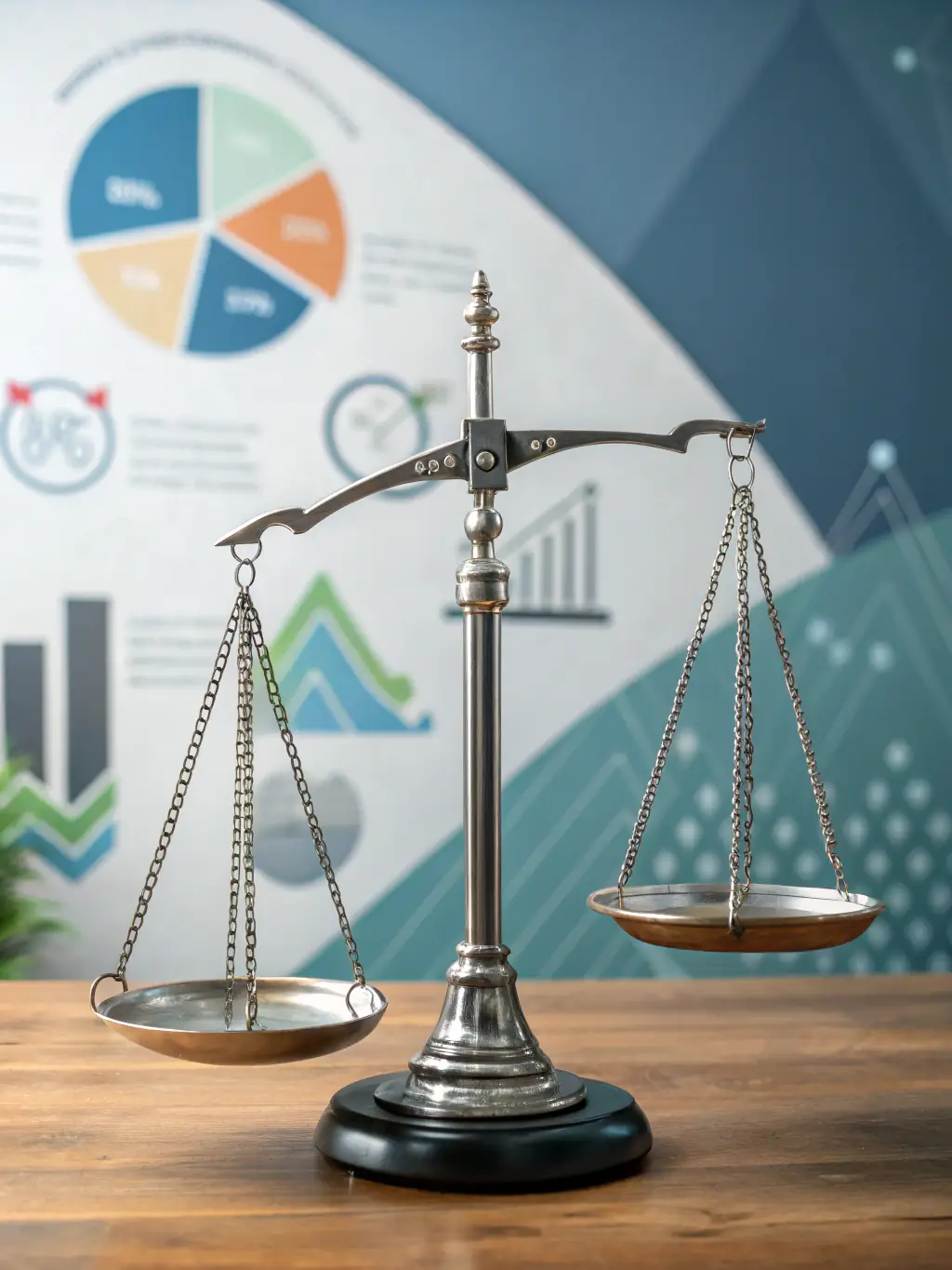 An icon of a digital scale balancing leads, symbolizing the process of lead scoring.