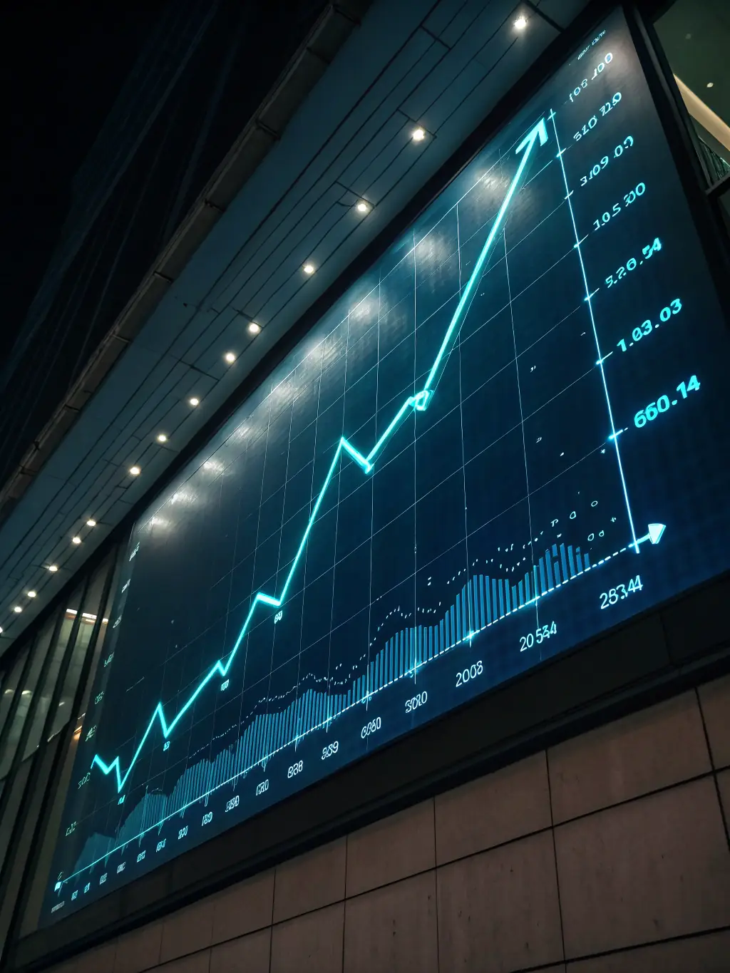 A stylized bar graph showing a significant upward trend in pipeline growth, teal and orange color scheme, data points clearly marked.