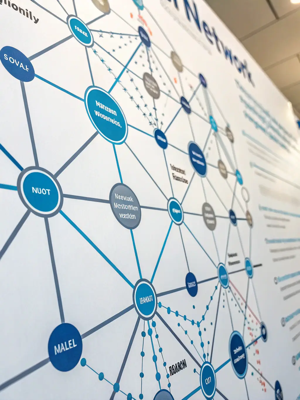 A network diagram illustrating multiple points of contact within a target account being engaged simultaneously, representing multi-threading.