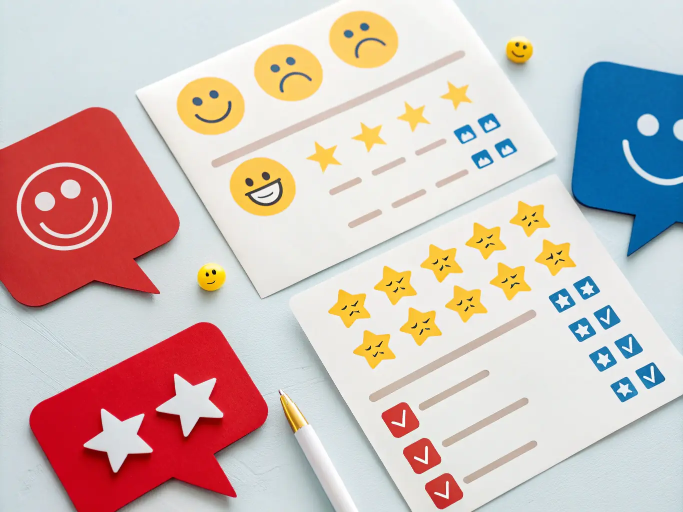 A visually appealing icon depicting a customer surrounded by positive feedback symbols and a heart, representing excellent customer experience in retail. The icon should use energetic orange and teal colors.