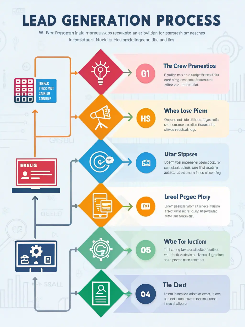 A flowchart outlining a documented marketing process, showing the steps from lead generation to customer conversion, with clear roles and responsibilities.