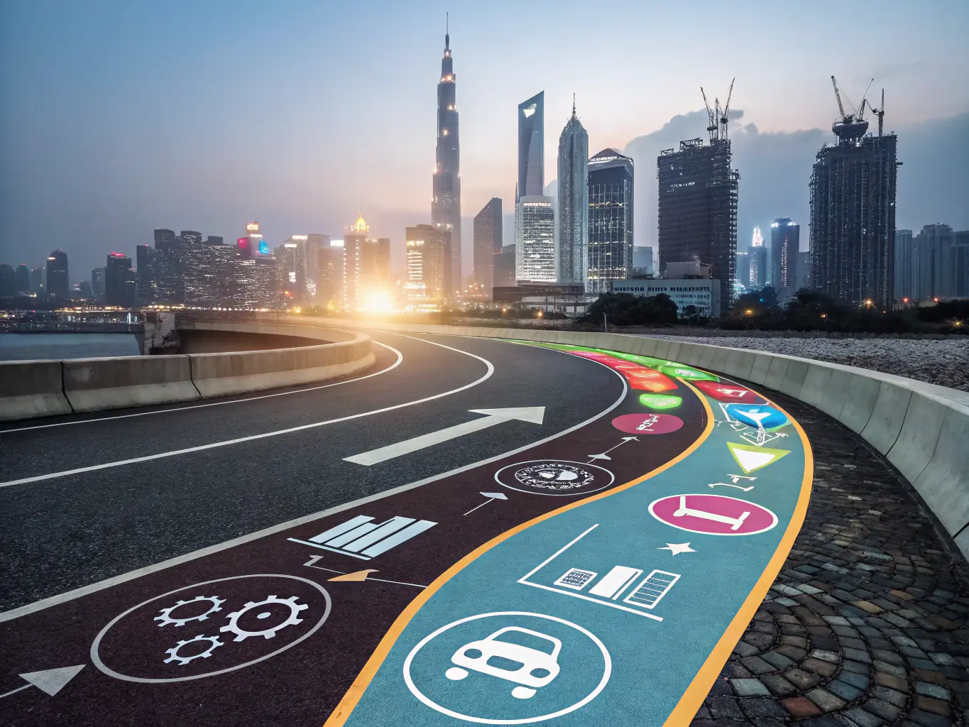 An icon depicting a nurture architecture, illustrating a structured flow of communication with branching paths, symbolizing personalized customer journeys.