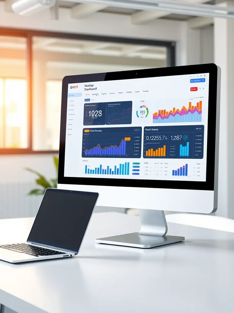 A clean, modern graphic representing the Qualtrics platform interface, showcasing its survey design and data analysis capabilities, used in the context of GTM Stack's market research services.