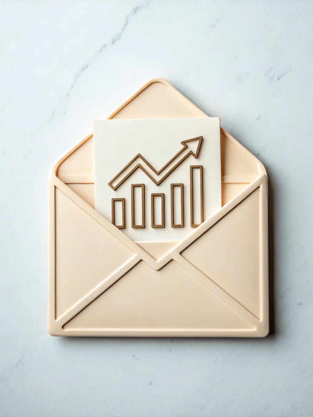 A vibrant icon representing email marketing, showcasing a stylized envelope with a chart overlay, symbolizing data-driven email campaigns for B2B SaaS.