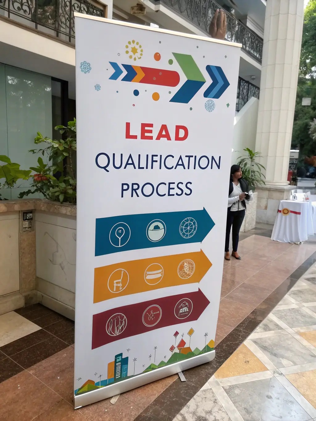 A flowchart depicting a streamlined marketing process, from lead generation to customer conversion, highlighting key stages and decision points, emphasizing efficiency and automation.