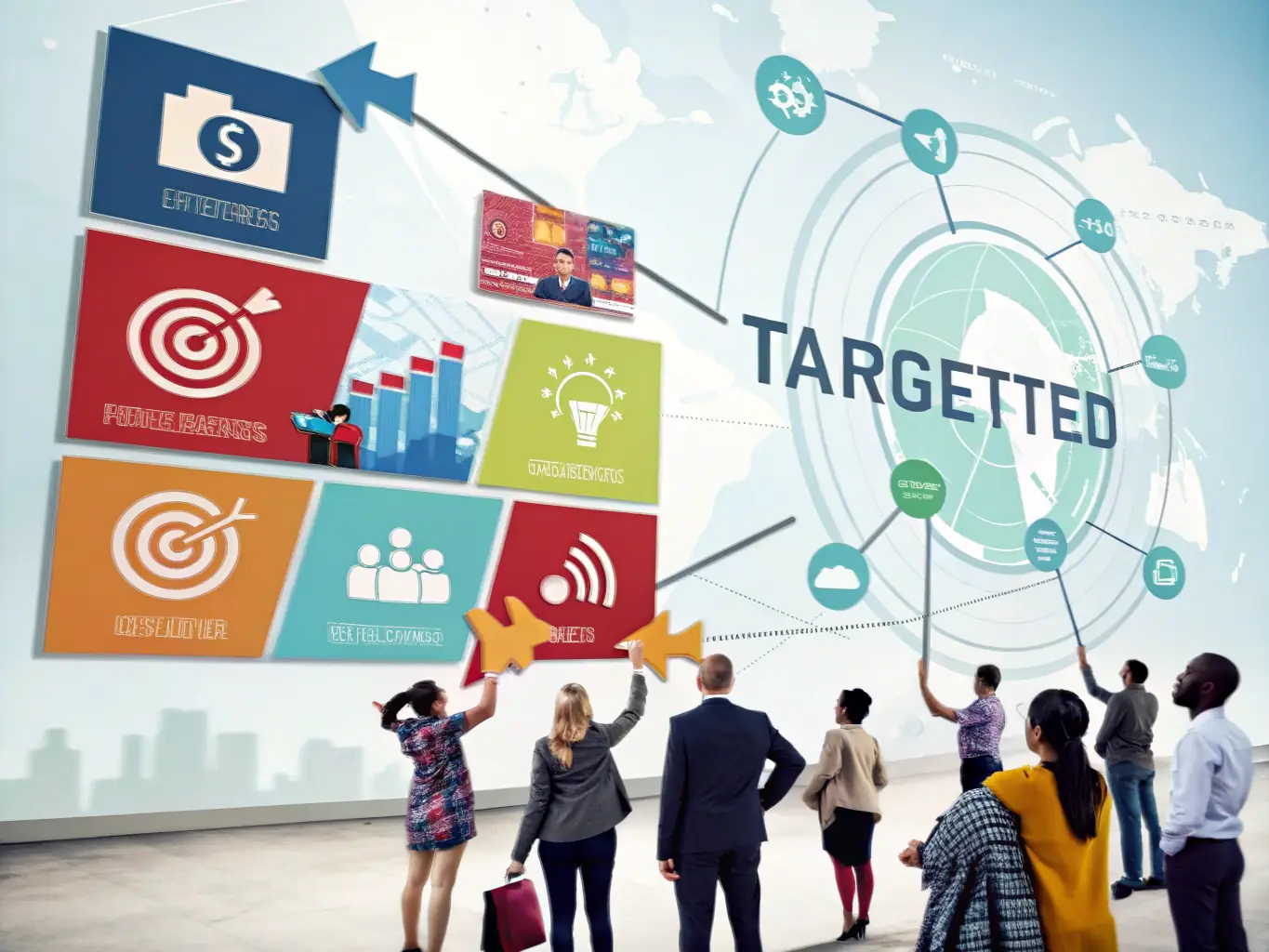 A professional icon showcasing a stack of digital ads, symbolizing strategic paid advertising campaigns.